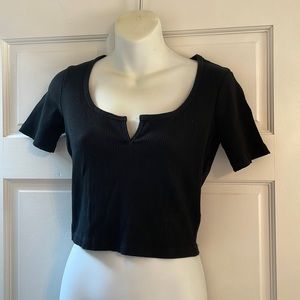 Ribbed Cropped Short Sleeve